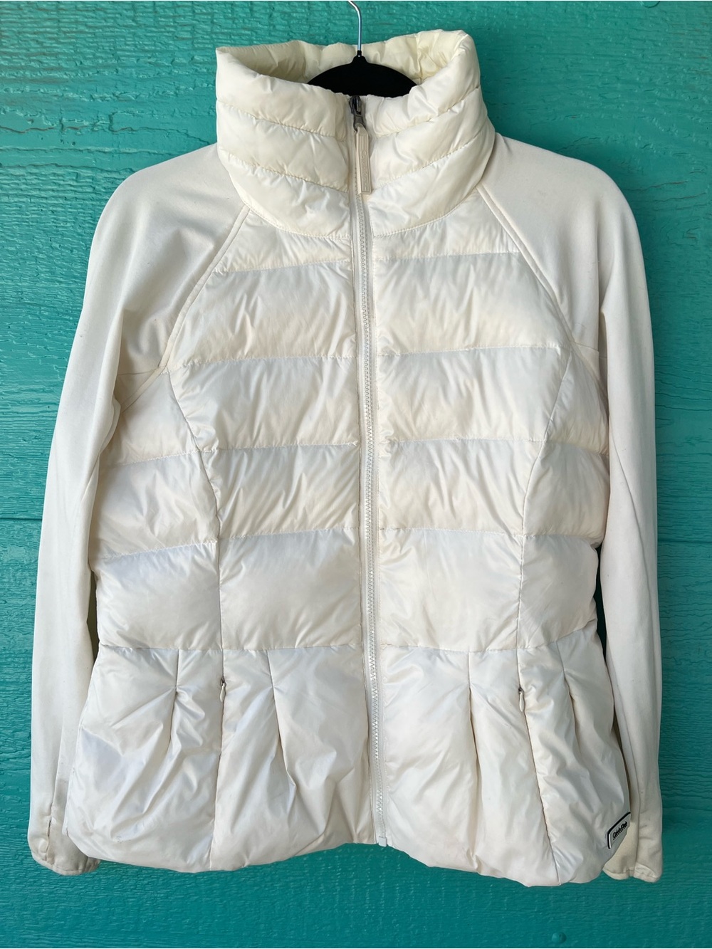 Calvin Klein Performance Down Puffer Jacket SIZE Large CREAM